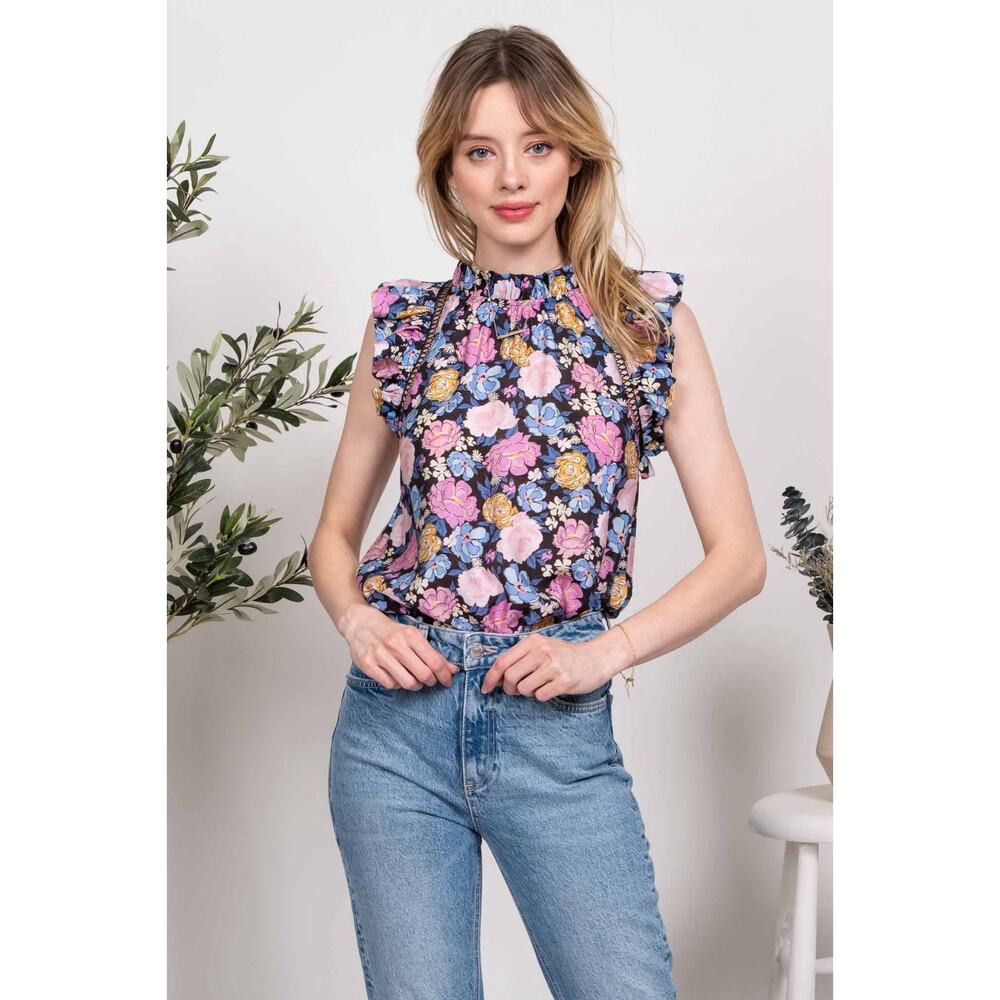 BNWT Blue Pepper Floral Top